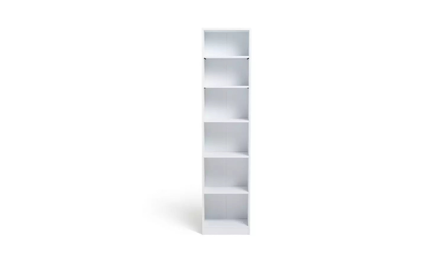 Assembled Maine Narrow Bookcase - White